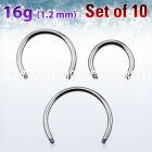 xcb16g pack of high polished 316l steel circular barbell posts