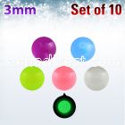 xglb3 pack of 10 pcs of 3mm glow in the dark acrylic balls