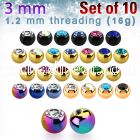 xjbt3s pack of anodized 316l steel balls with bezel crystals