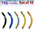 xtbn14g pack of anodized 316l steel curved bar posts for bananas