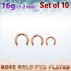 xttcb16g set w rose gold steel circular barbell post thread 1.2mm