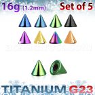 xucnt25 pack of 2 5mm anodized titanium g23 cones threading 16g
