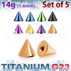xucnt5g set of 5mm anodized titanium g23 cones 1 6mm thread