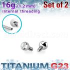xujb2i titanium g23 ball tops clear crystal bezel set 2mm