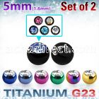 xujbt5g 5mm anodized g23 balls w bezel set crystals  1.6mm, 14g