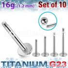xulb16g pack of high polished titanium g23 labret 1 2mm