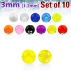 xuvb3 set of 3mm acrylic uv balls with 16g 1 2mm threading