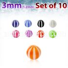 xuvbe3 set of 3mm acrylic uv beach balls with 1 2mm threading
