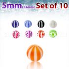 xuvbe5 set of 5mm acrylic uv beach balls with 1 6mm threading