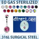 zbn2cg sterilized 316l steel belly banana w 8 5mm jewel ball