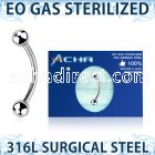 zbneb4 sterilized 316l steel banana 16g two 4mm balls