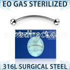 zbnebl sterilized 316l steel snake eyes piercing banana