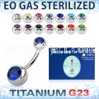 zubn2cg sterilized titanium g23 belly banana w 85mm jewel ball