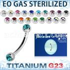 zubne2c eo gas sterilized piercing titanium g23 eyebrow banana 3mm balls