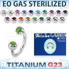 zucbe2c sterilized titanium g23 circular barbell jewel balls