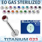 zulbc3 eo gas sterilized piercing titanium g23 labret color crystal ball