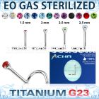 zunsc sterilized titanium g23 nose screw w bezel crystal top