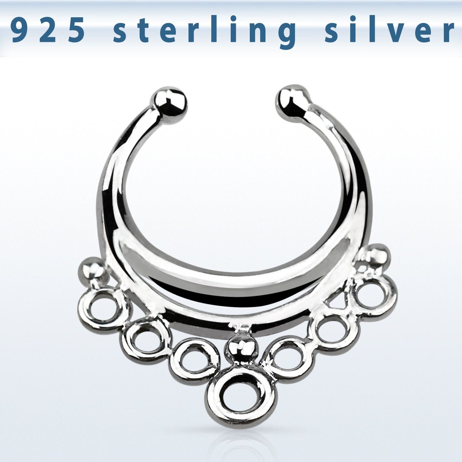 agsepd1 falso septum plata 925 1mm indio 12mm al por mayor