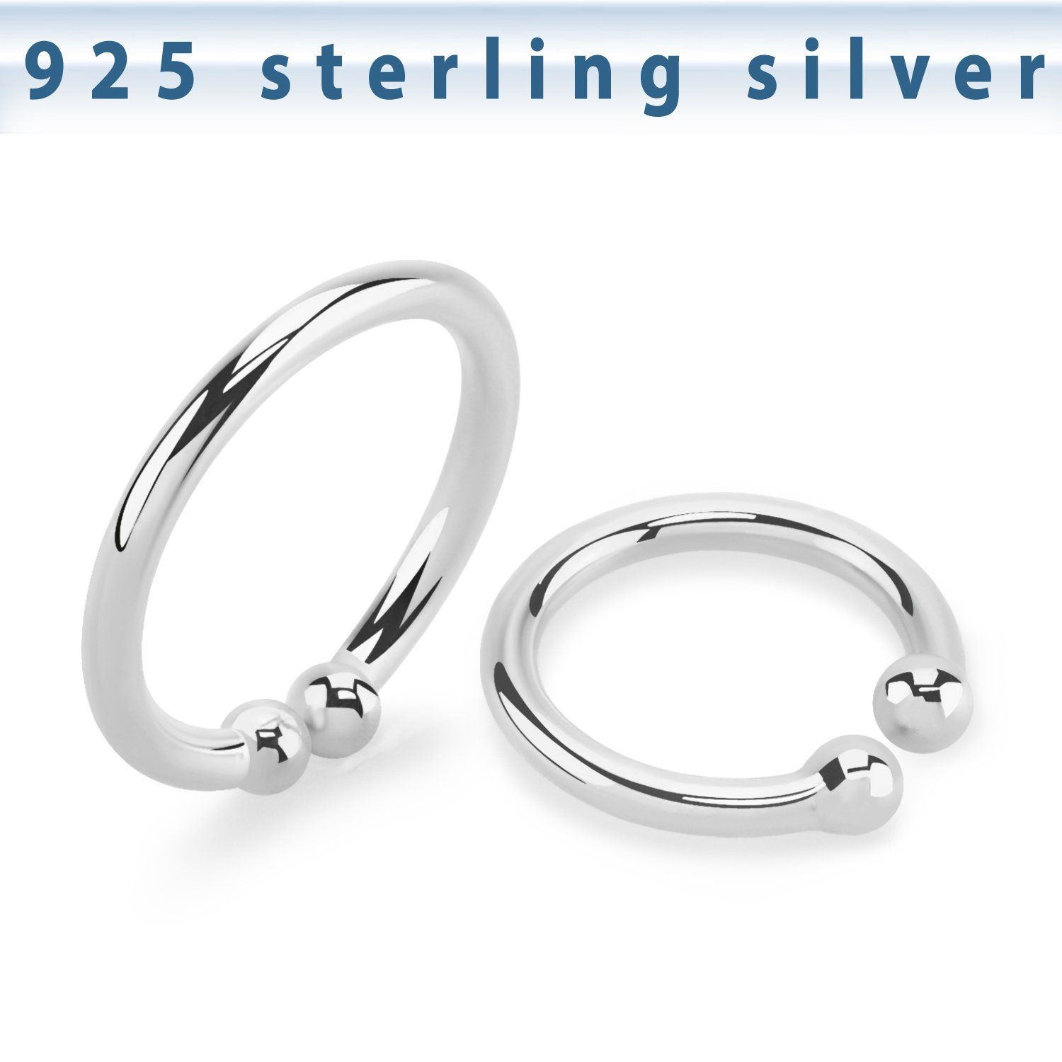 agsepm silver fake septum ring plain