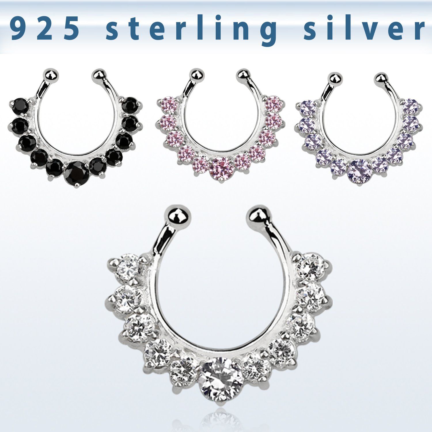 agsepz1 falso septum plata 925 1mm zirconia 3mm medio rodeada por zirconia 2mm 12mm mayorista