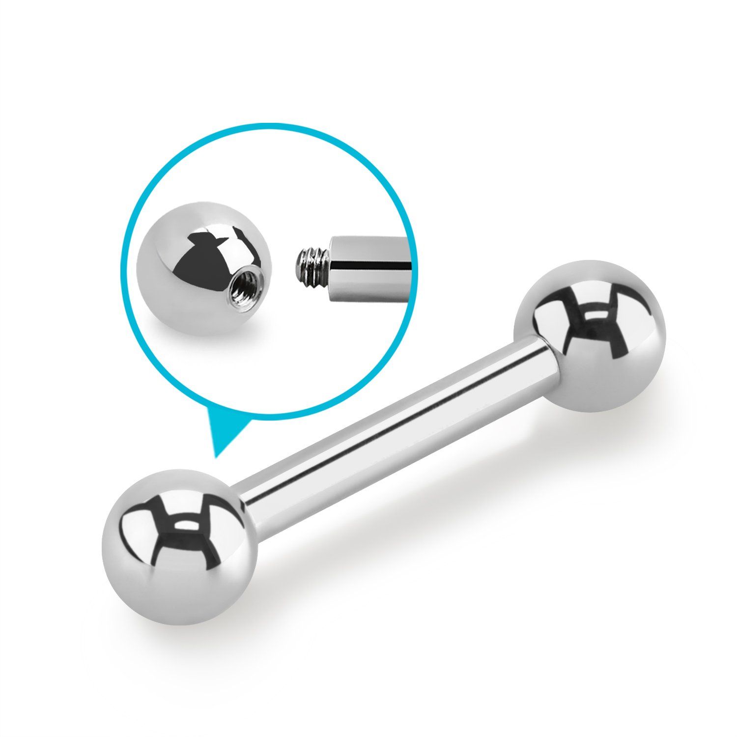 bb10 barbell lengua acero 316l 2 5mm bolas rosca interna 6mm distribuidor mayorista