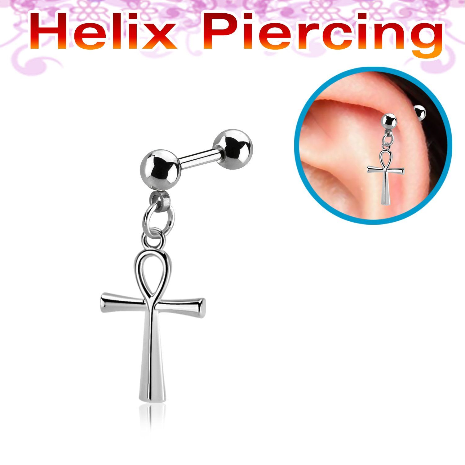 bber86 barbell helix acero quirurgico bolas 4mm colgante cruz ankh plata distribuidor