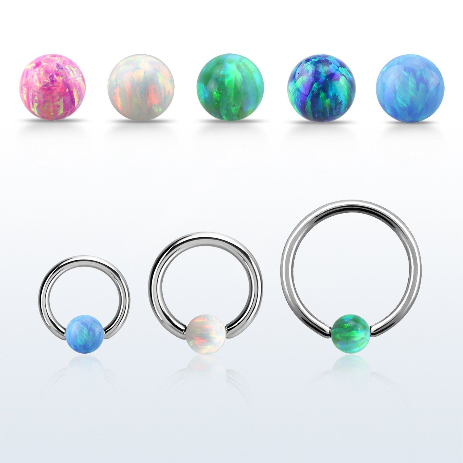 bcr16o5 aro bola presion acero quirurgico bola cierre 5mm opalo sintetico al por mayor