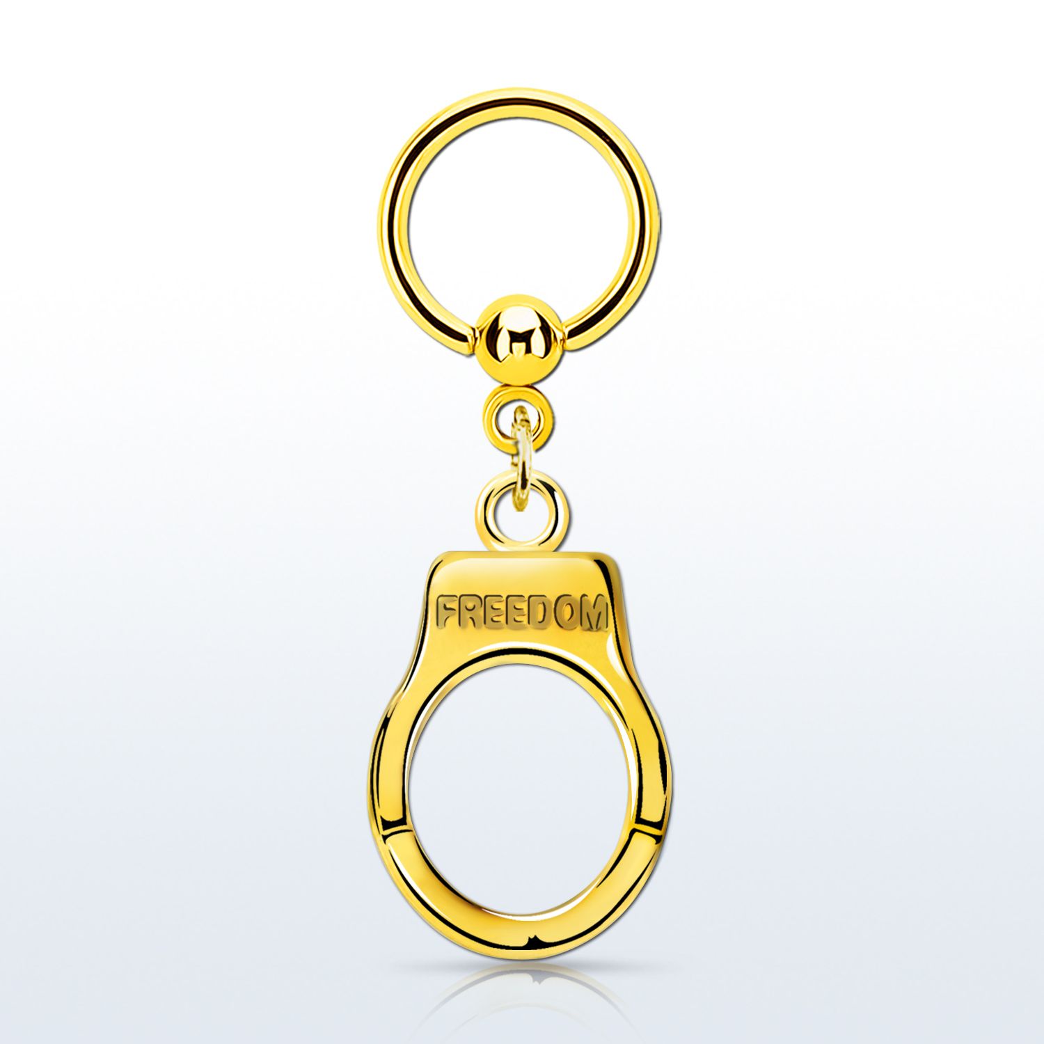 bcrtg765 aro bola presion acero 316l pvd dorado colgante esposas grabado freedom oro al por mayor