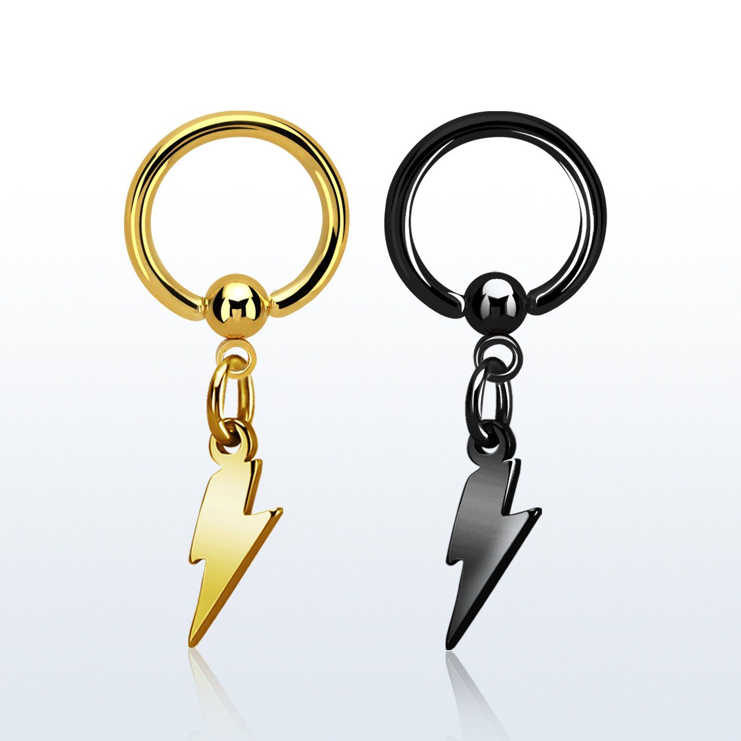 bcrtglit aro bola presion acero 316l pvd negro dorado colgante acero liso rayo mayorista