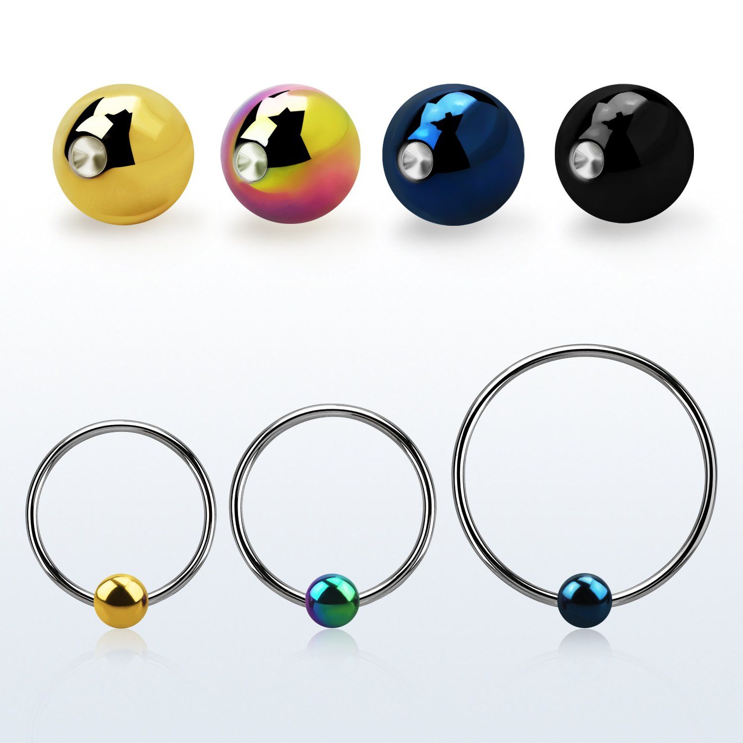 bcrtml aro bola presion diametro acero 316l bola cierre anodizada 5mm usar como arete venta