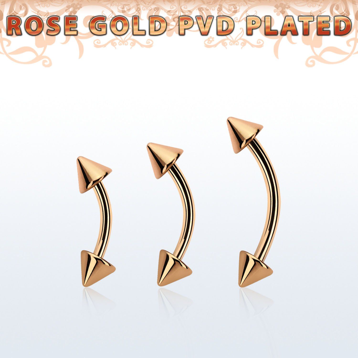 bnettcn4 banana ceja acero 316l pvd oro rosa conos 4mm venta