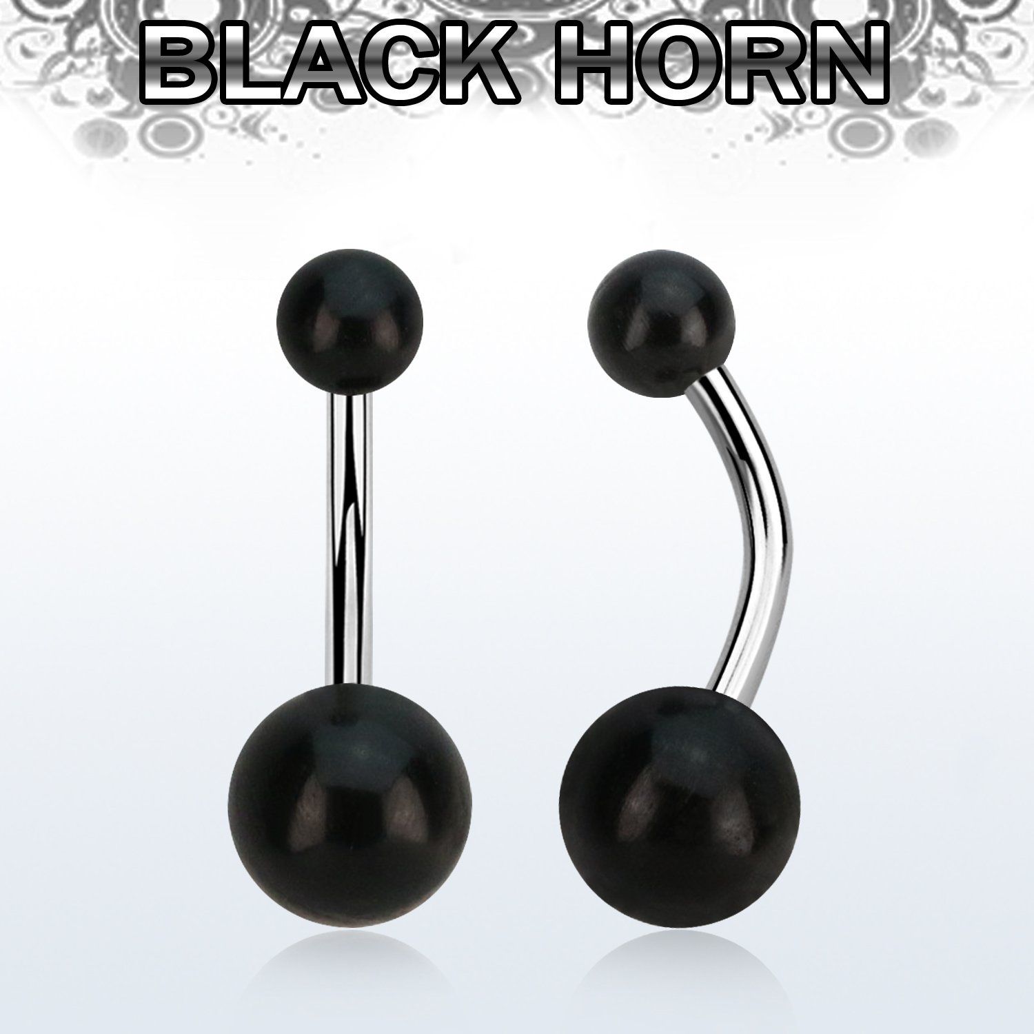 bngwk piercing ombligo organico barra 316l bolas cuerno negro 5 8mm distribuidor mayorista