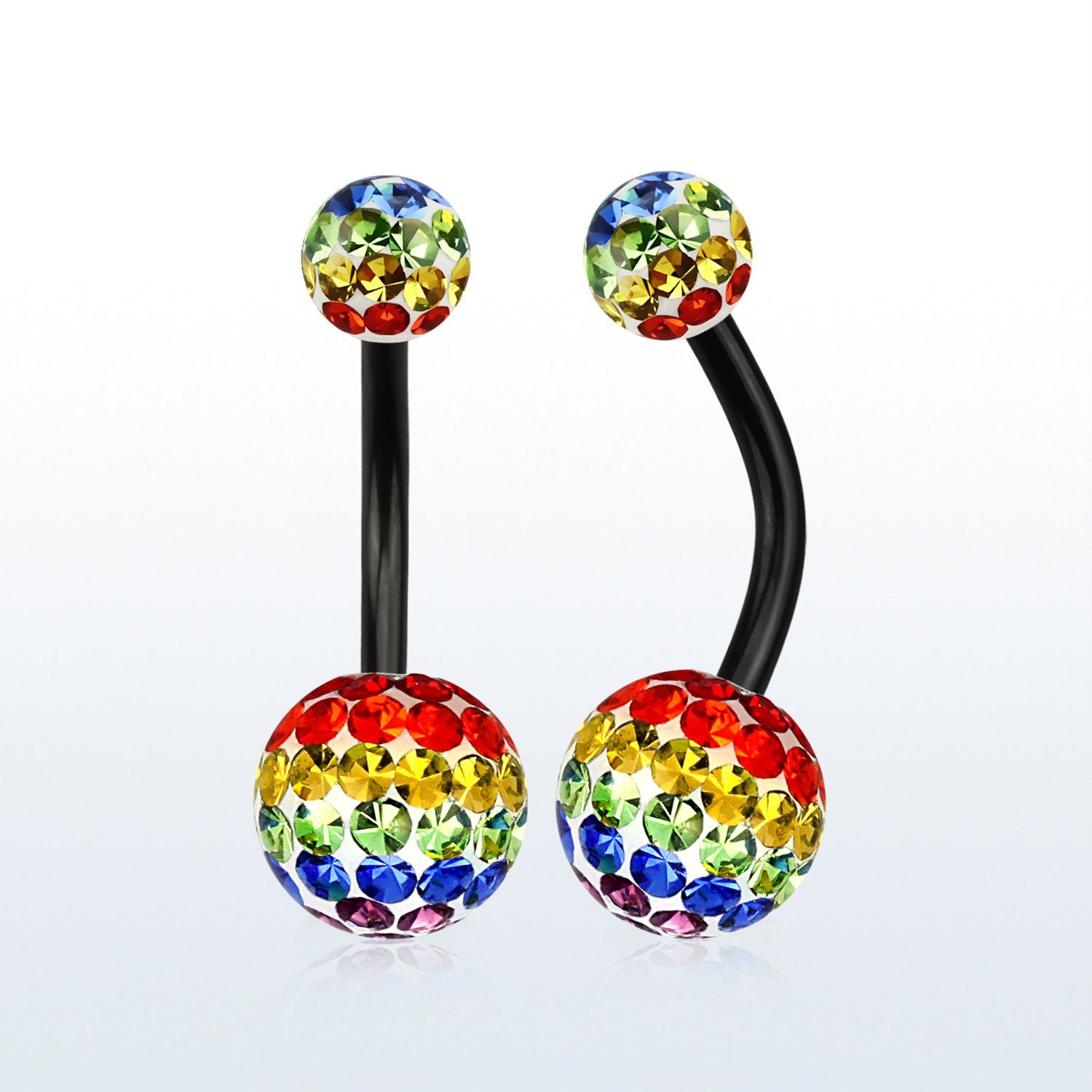 bnt2frgg piercing ombligo acero quirurgico anodizado bolas 5 8mm multi cristal ferido bandera gay distribuidor mayorista
