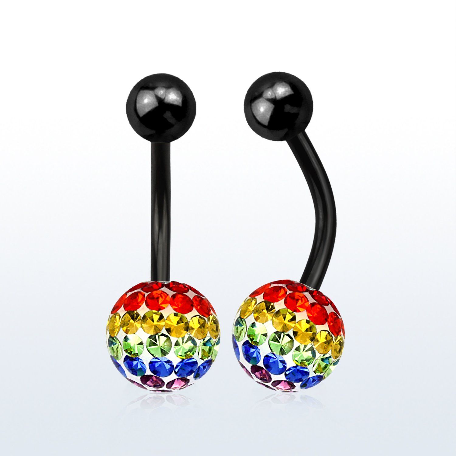 bntfr8g piercing ombligo acero quirurgico anodizado bola lisa 5mm bola 8mm multi cristal ferido bandera gay distribuidor mayorista