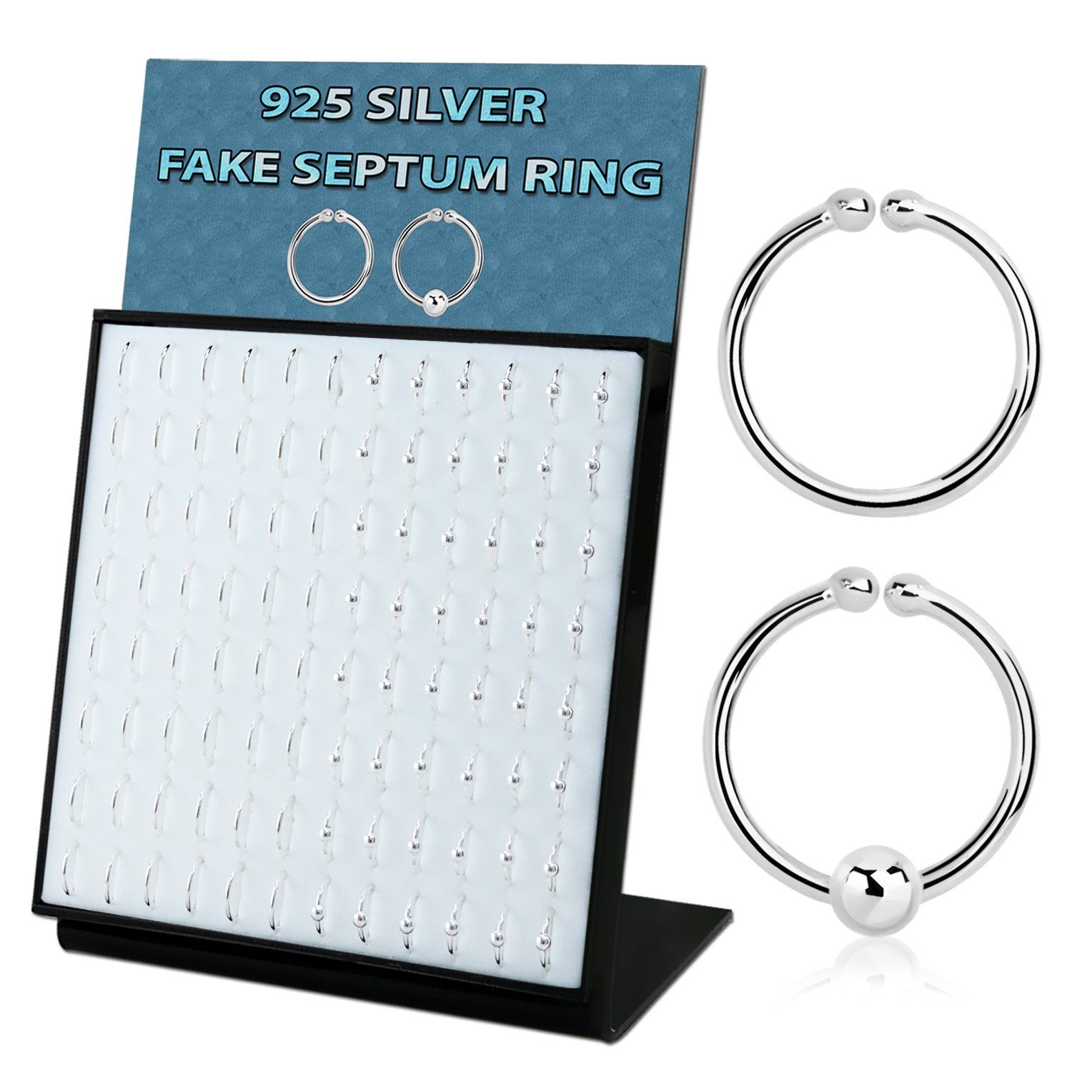 brnhmx40 925 sterling silver fake septum rings assorted