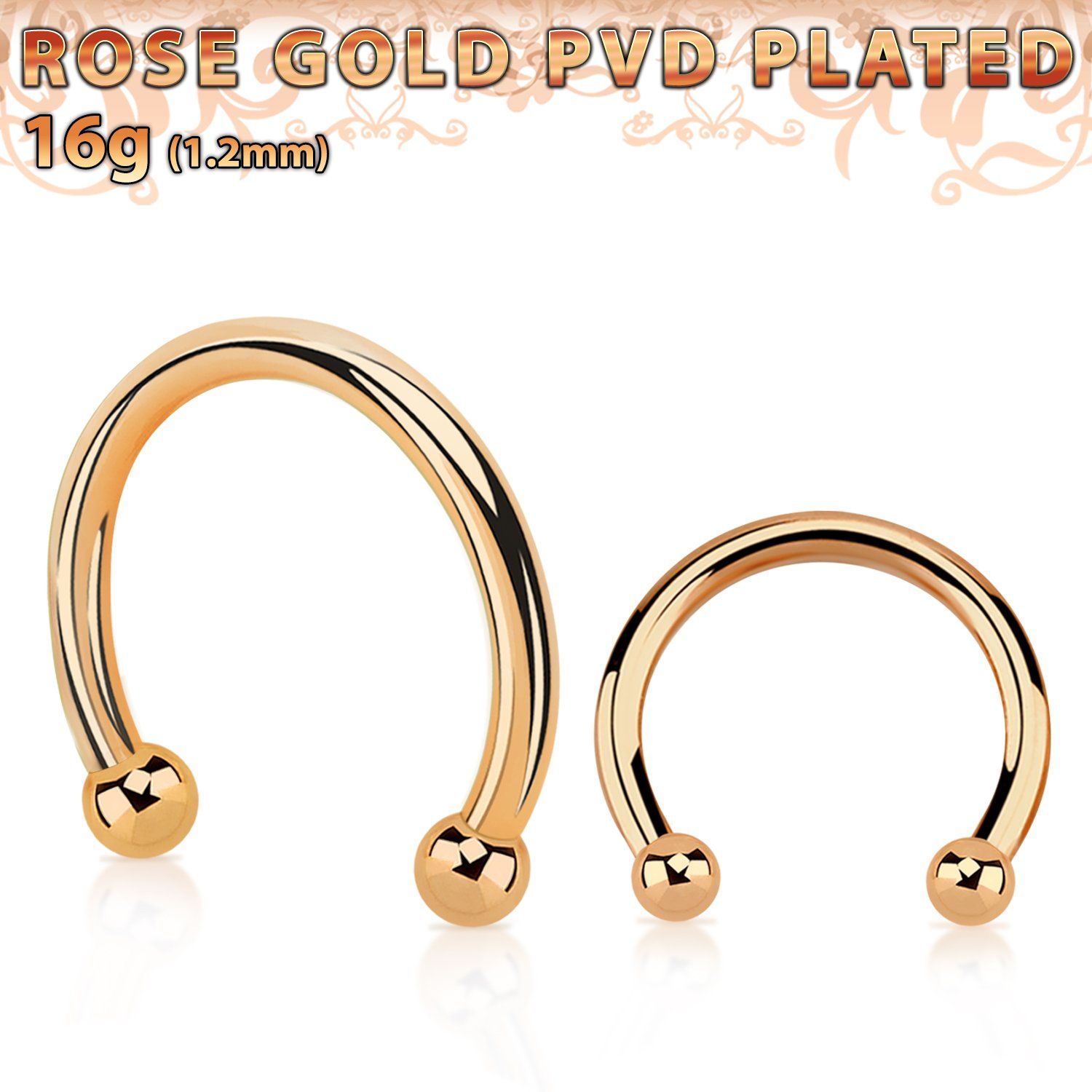 cbettb2 barbel circular acero 316l pvd oro rosa bolas 2mm distribuidor