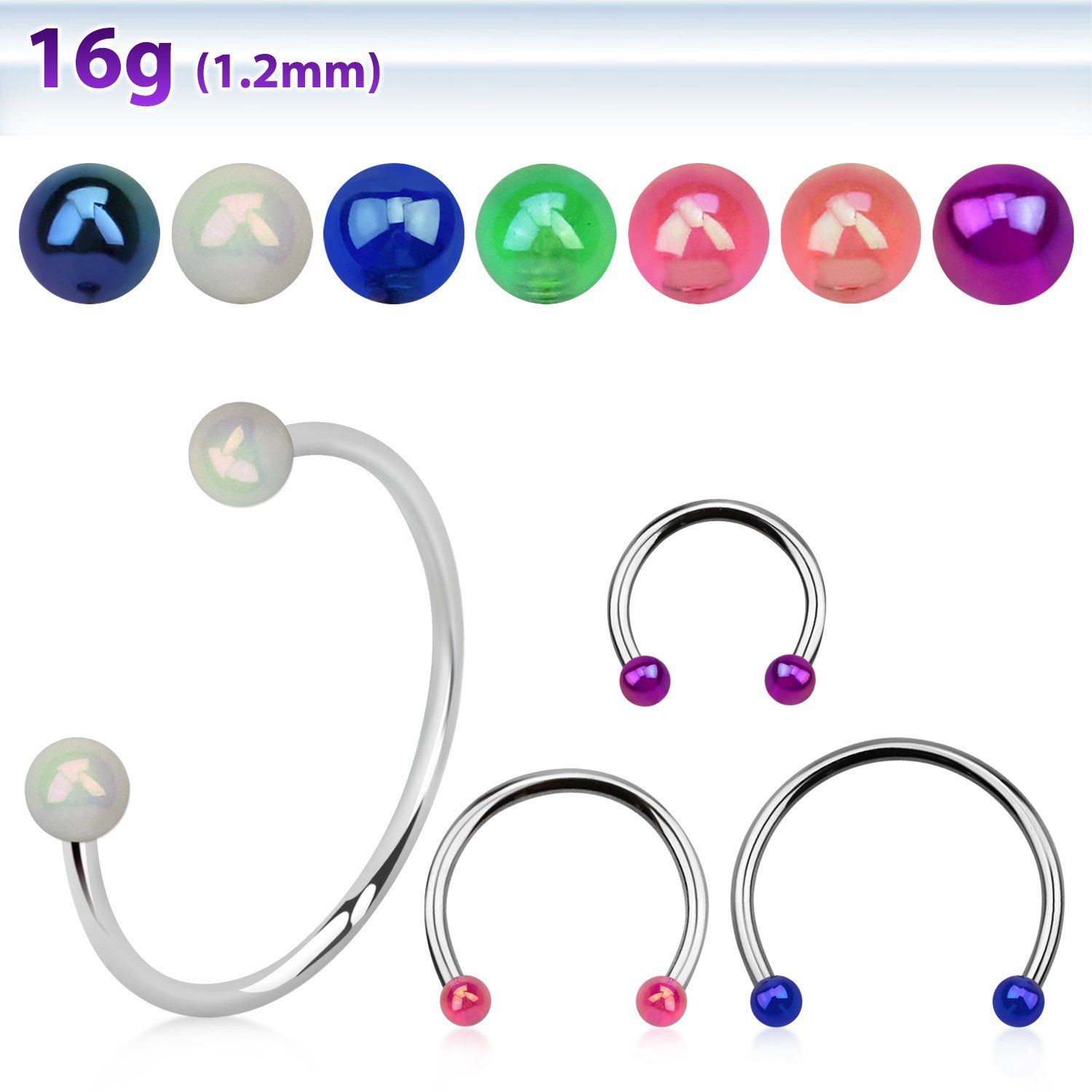 cbevbabl barbell circular diametro acero 316l bolas 3mm recubrimiento ab acrilico usar como arete venta