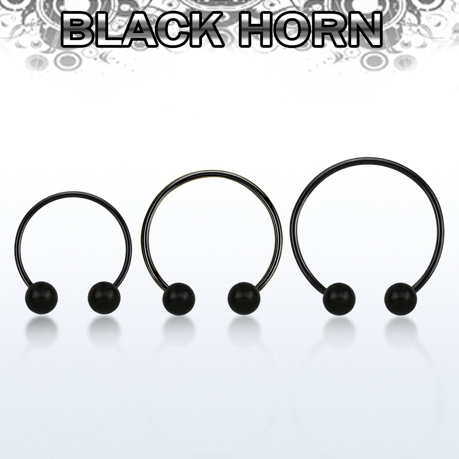 cbmtwk8l barbell circular diametro acero 316l anodizado bolas 8mm cuerno negro usar como arete venta