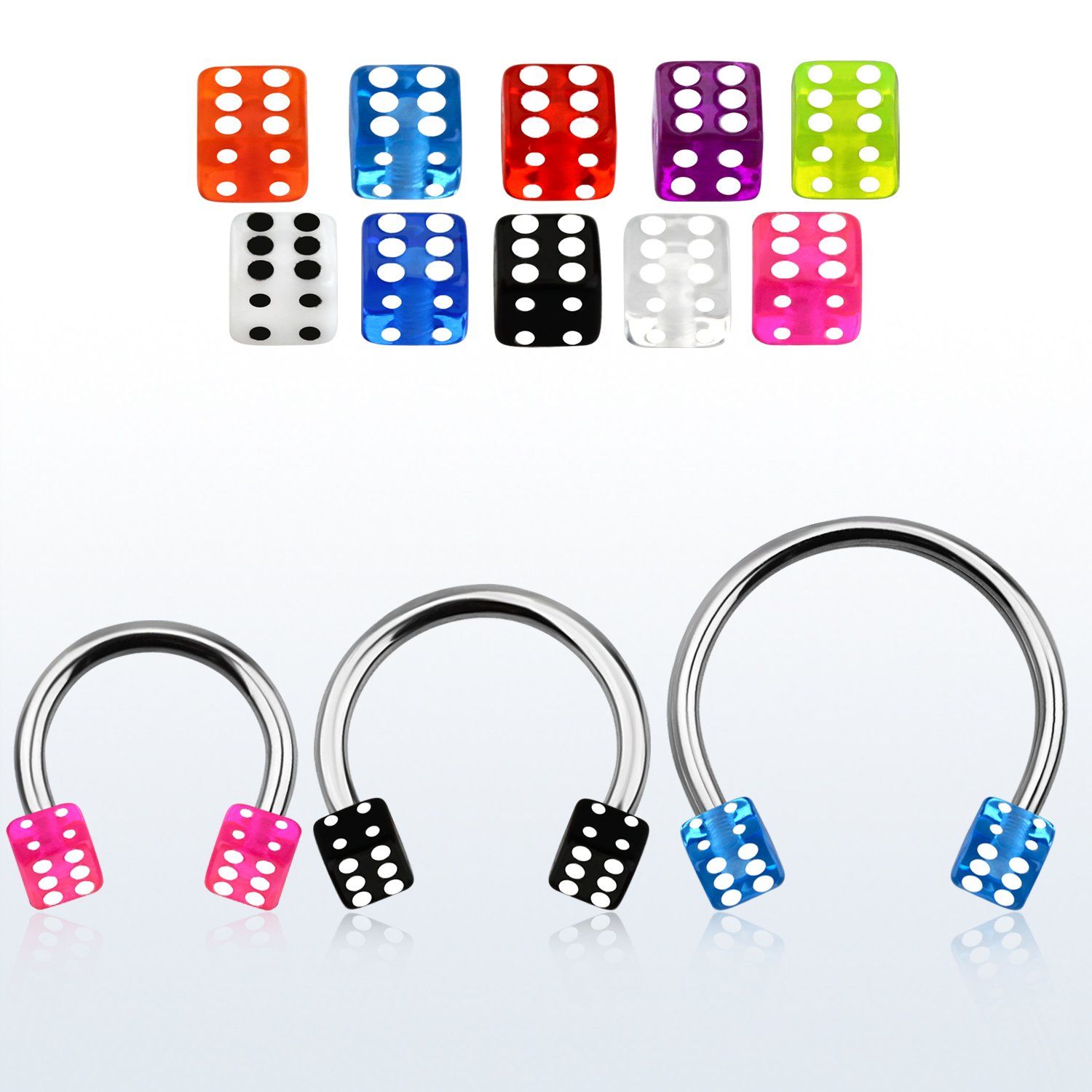 cbuvdi6l barbell circular diametro acero 316l dados 6mm acrilico uv usar como arete distribuidor