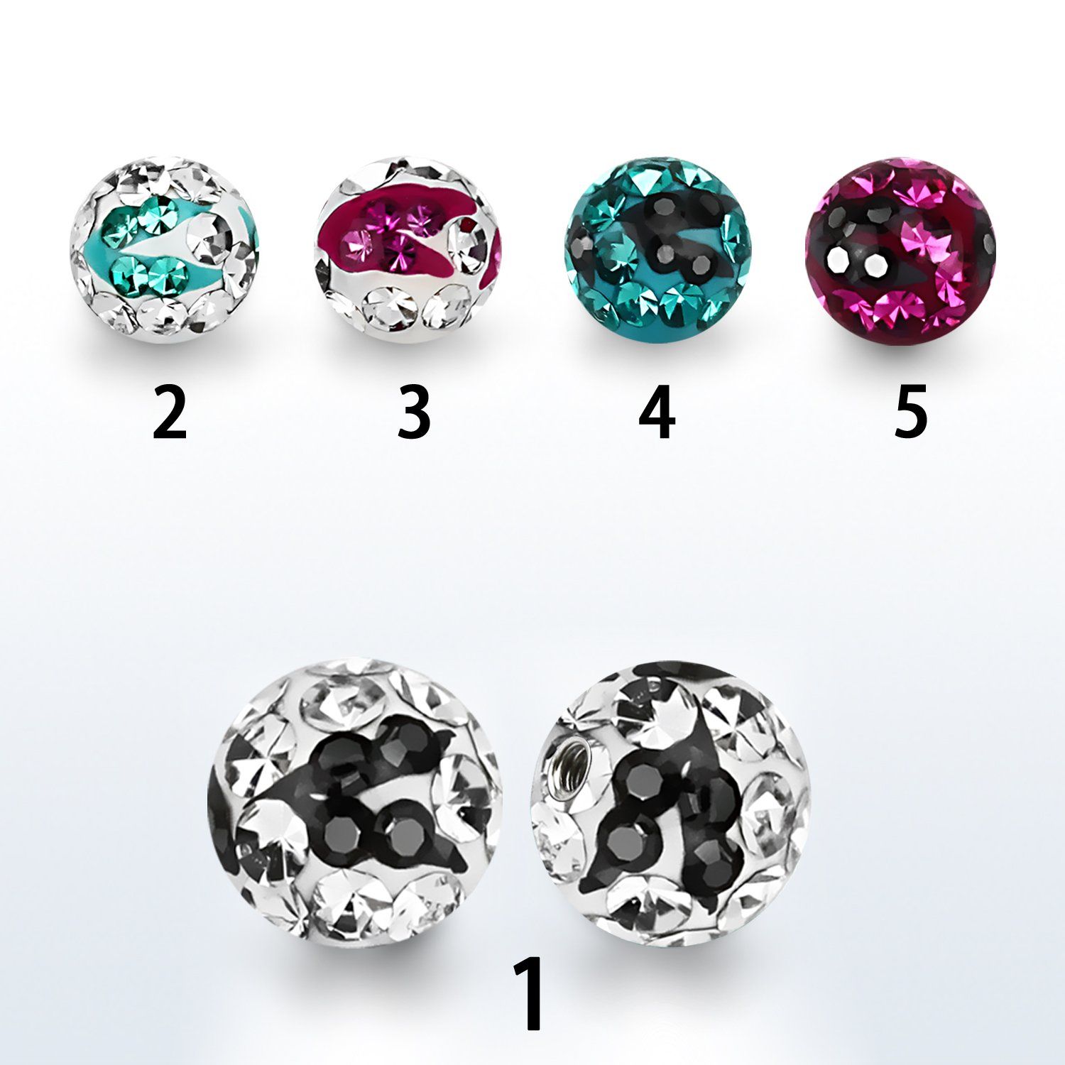 cmfr6 bola 6mm multi cristal ferido rayas cebra rosca mayorista