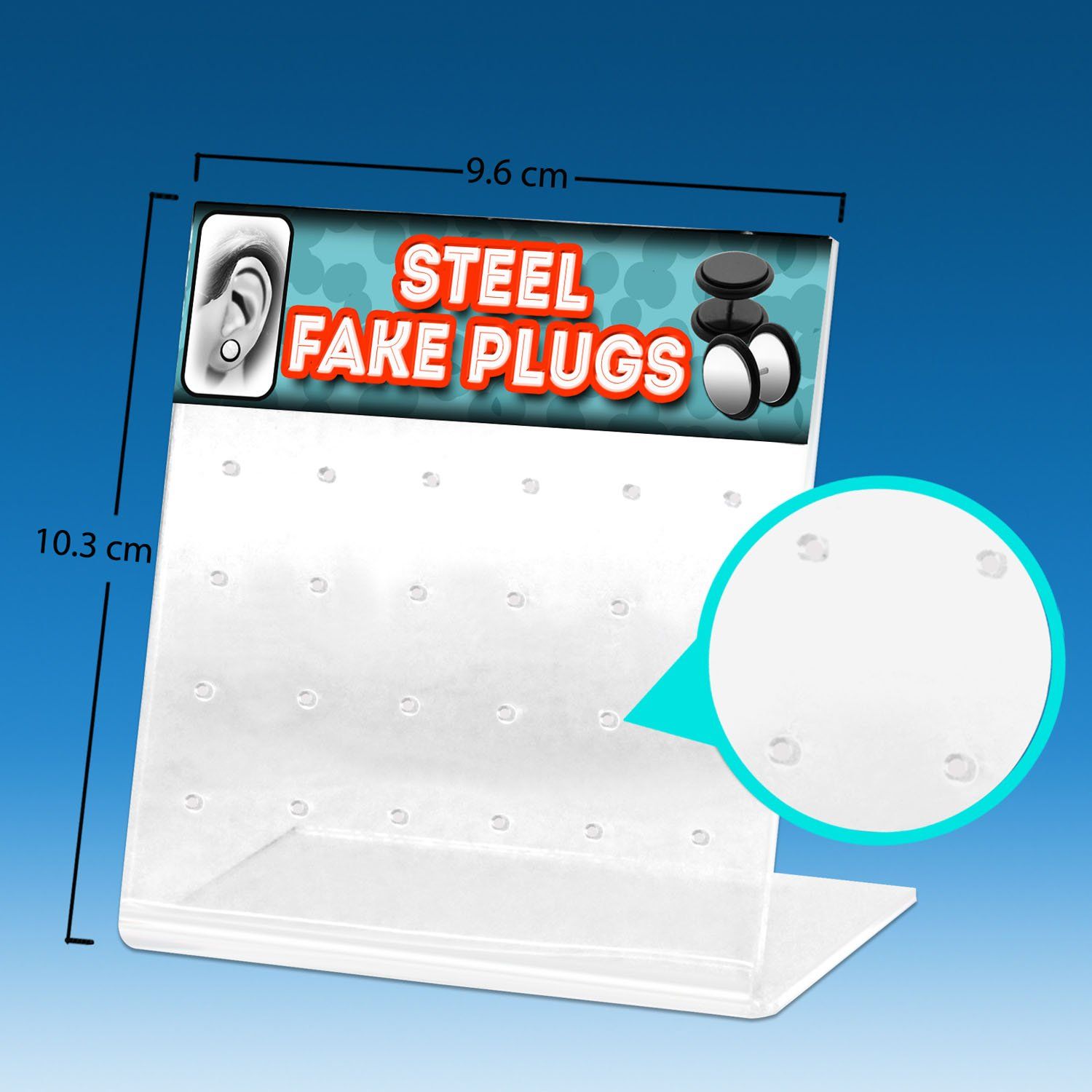 dac24x display acrilico piercings display vacio 24 agujeros plugs falsos piercings oreja al por mayor