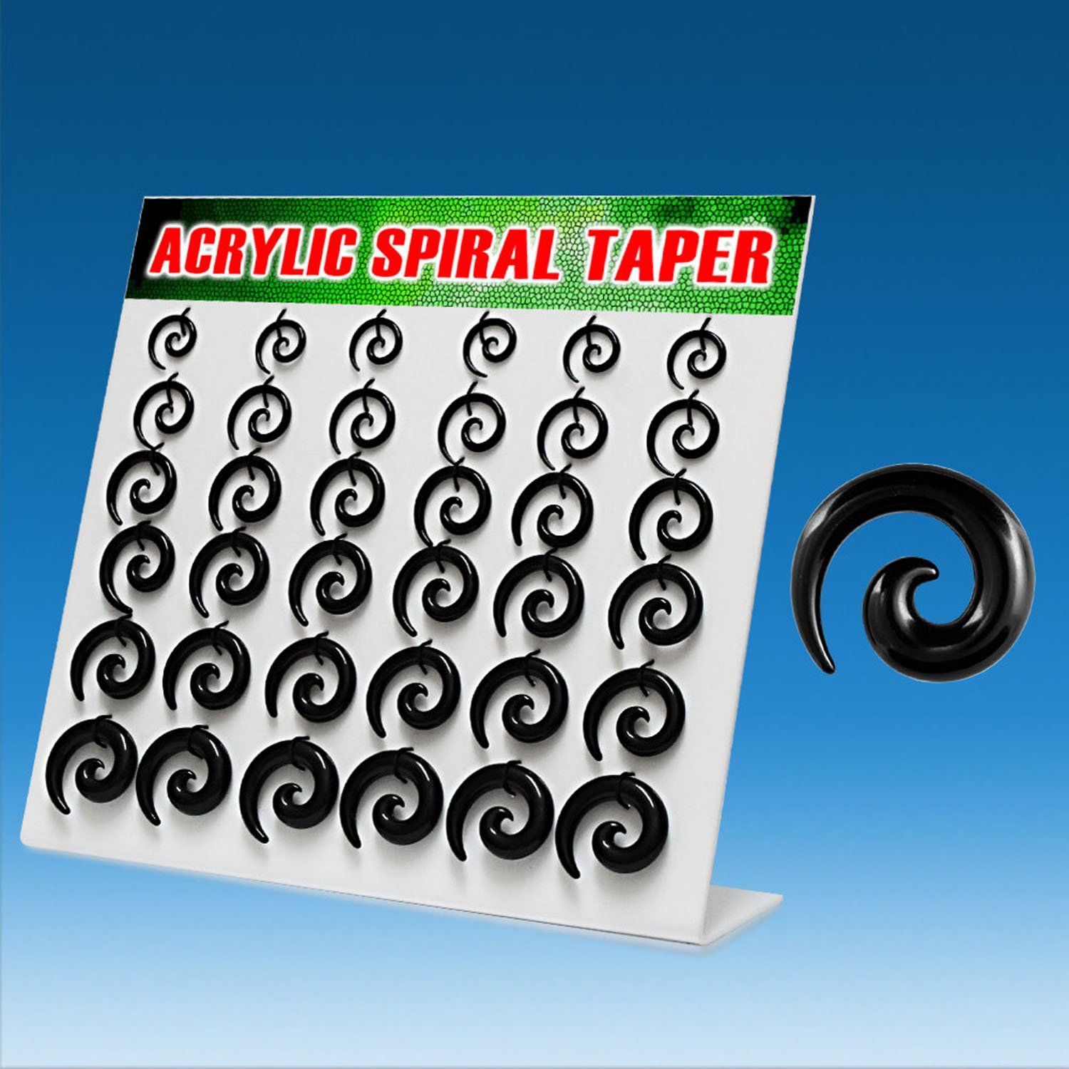 dmxp6a display 36 expansores espiral acrilico negro 2 5mm 8mm al por mayor