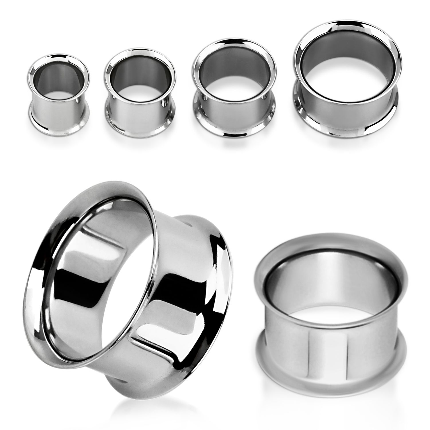 dpg dilatacion tunel doble flare acero quirurgico brillo espejo 2mm 52mm distribuidor mayorista