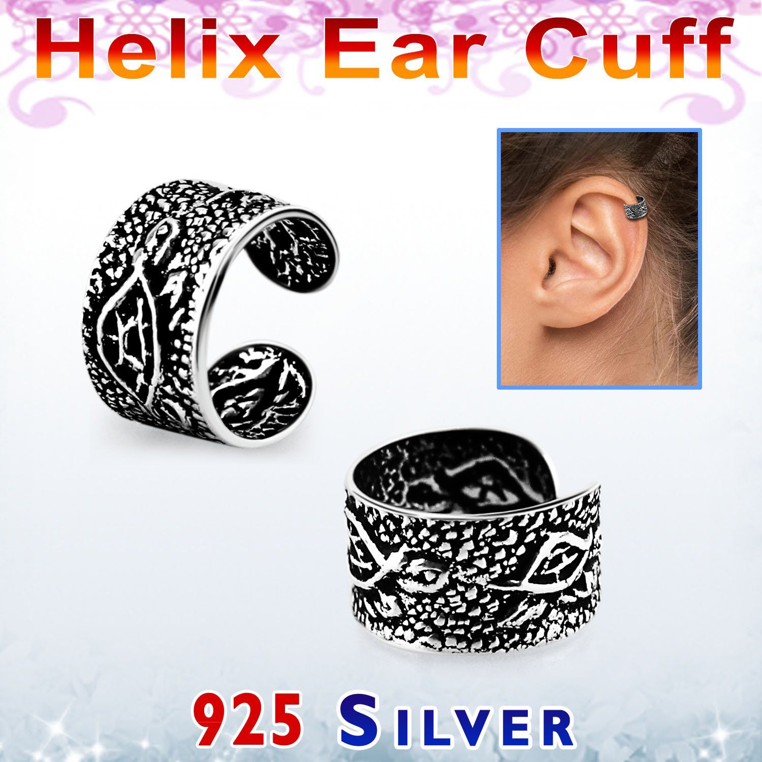 ehvcf17 piercing helix tipo ear cuff plata esterlina tortuga distribuidor mayorista