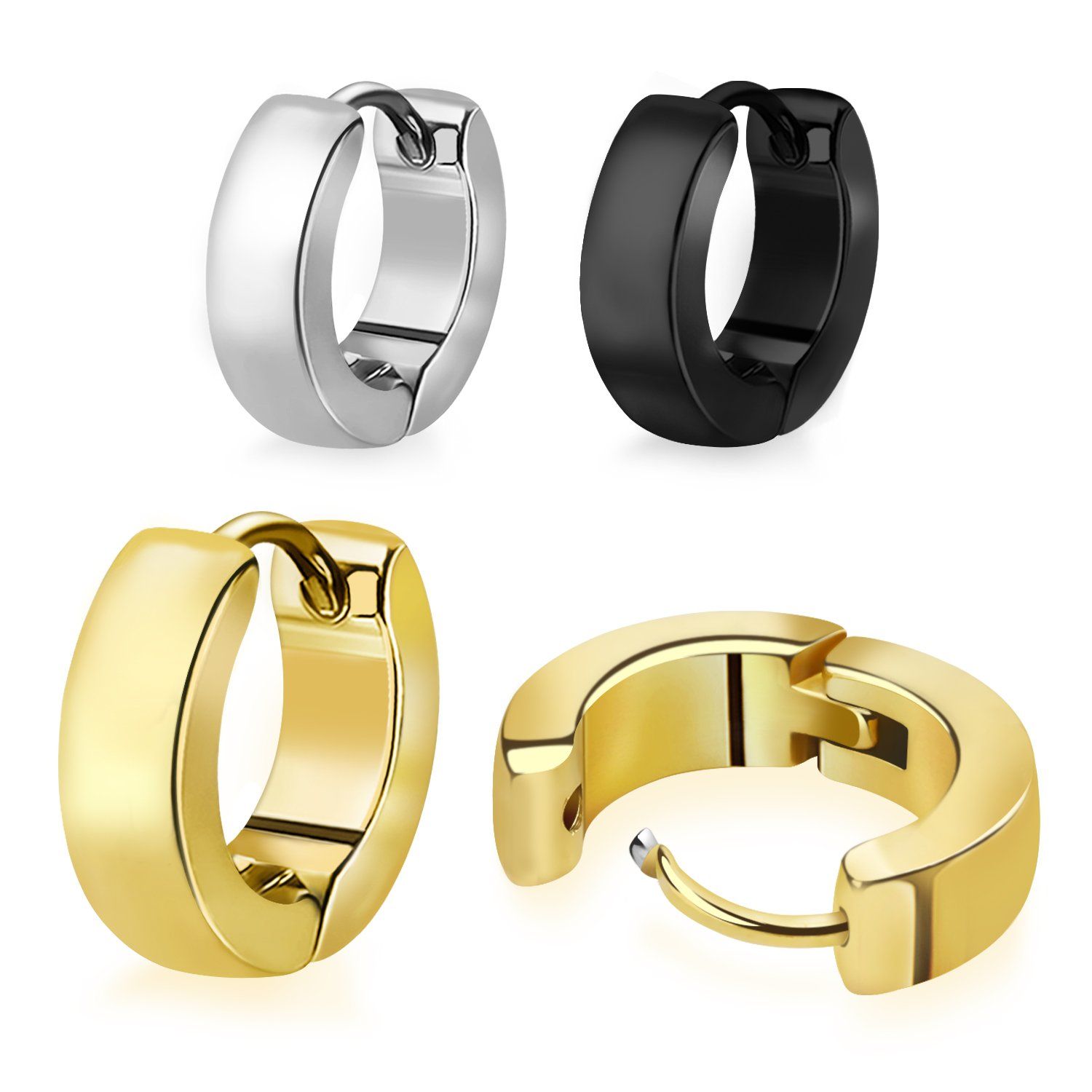 er133 par huggies acero quirurgico brillo espejo bordes redondeados al por mayor