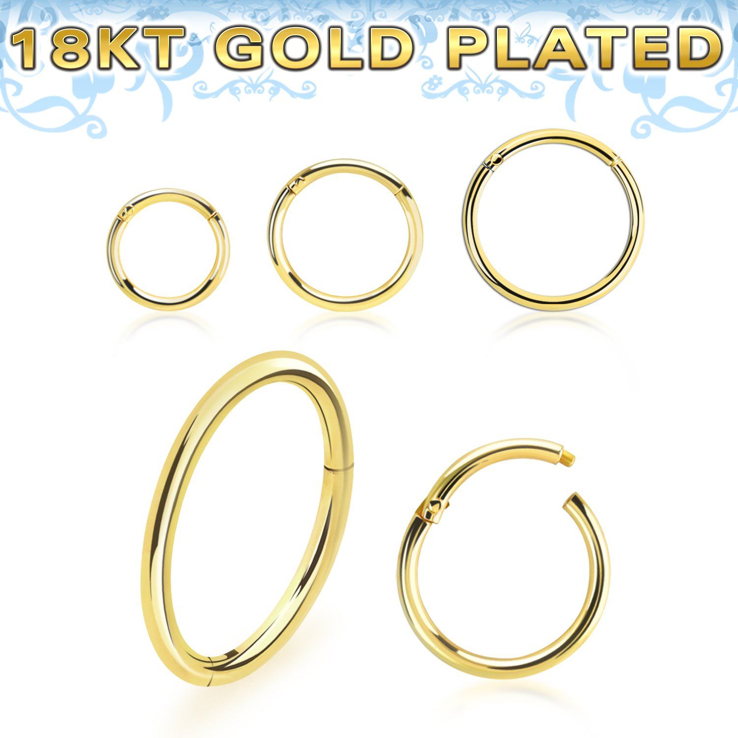 gpsegh18 18k gold plated silver hinged segment ring 18g