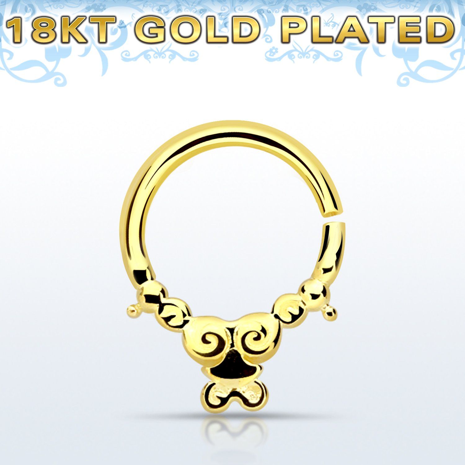 gpsepv2 aro septum plata 925 oro 18 kts 1mm indio 8mm distribuidor mayorista