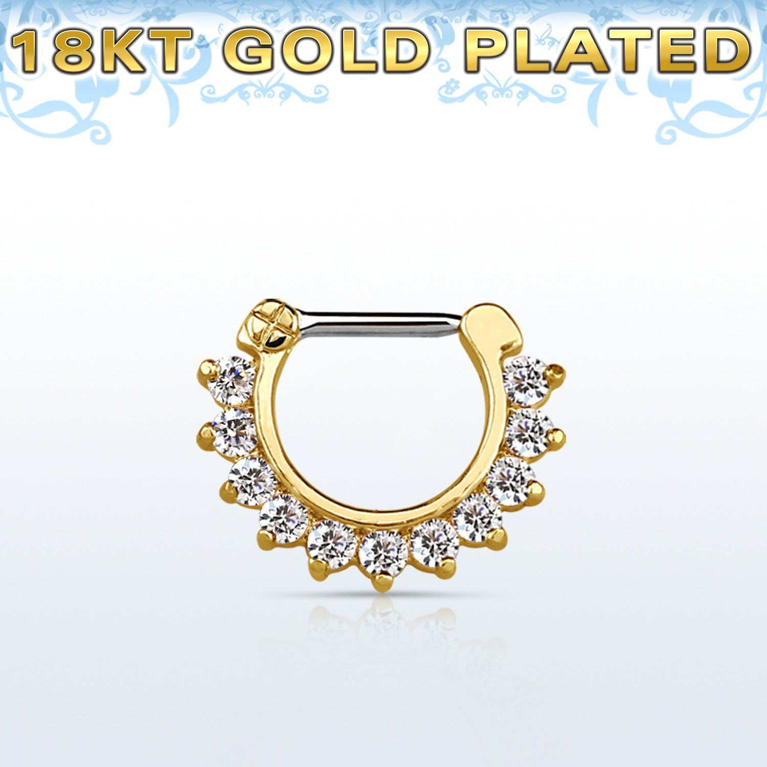 gsepc16 septum click plata 925 oro 18 kts barra cierre acero 316l zirconia distribuidor mayorista