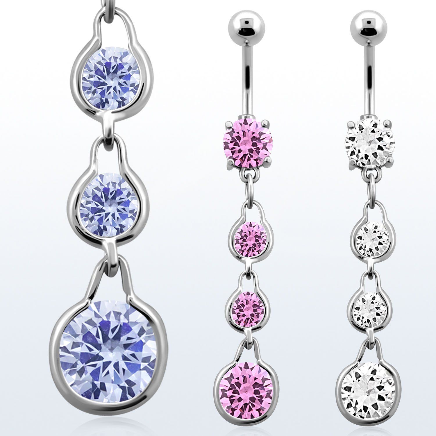 mcdz307 banana ombligo acero quirurgico zirconia redonda 8mm tres peras s zirconia redondas 10mm distribuidor mayorista