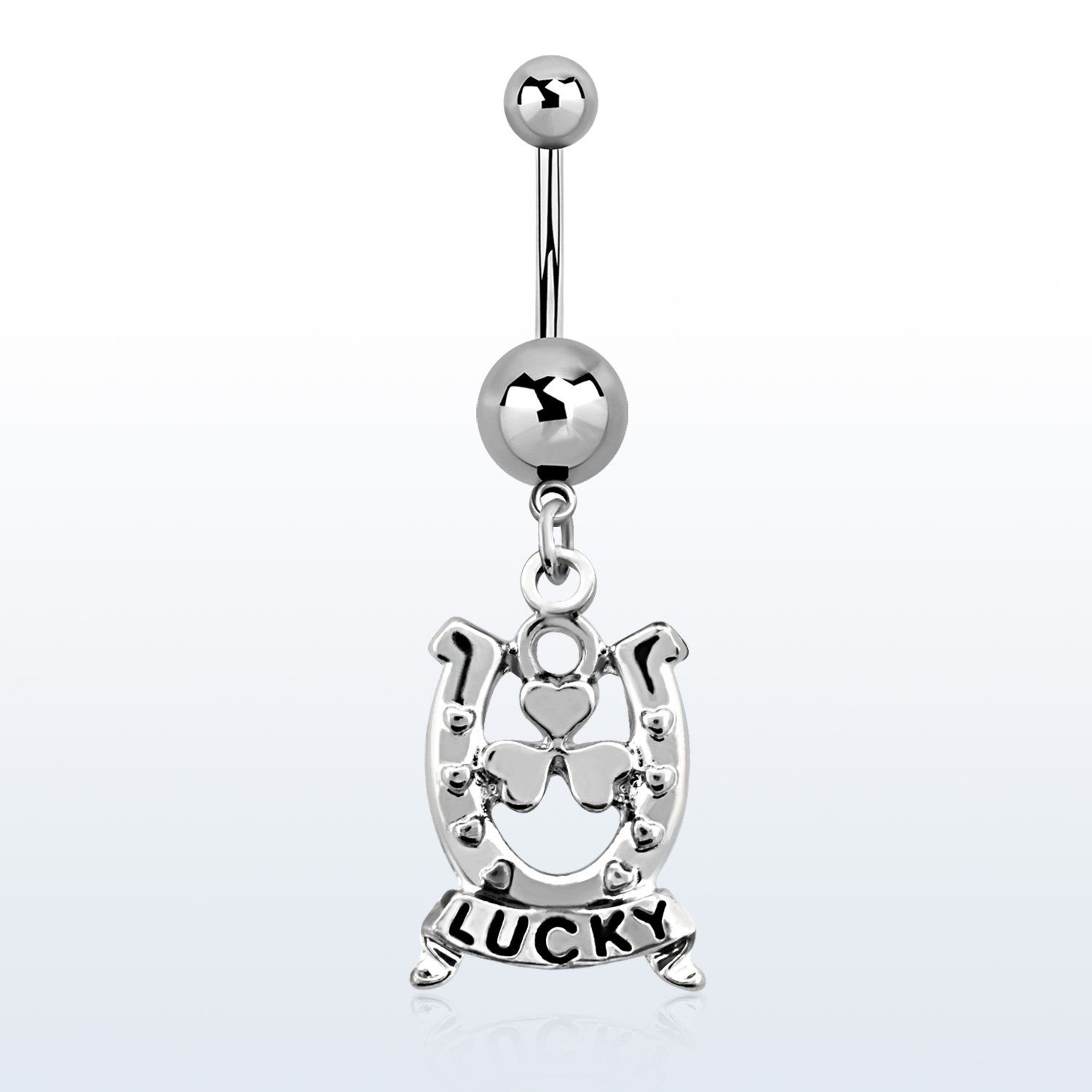 msd572 piercing ombligo acero quirurgico bolas acero liso 5 8mm herradura cartel lucky 10mm distribuidor mayorista